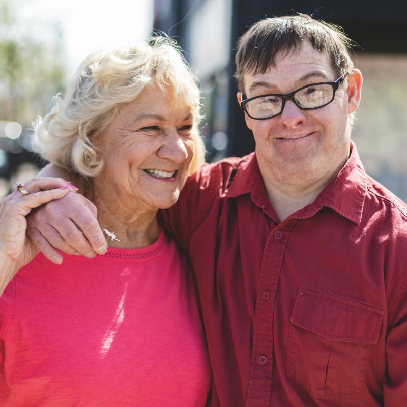 Mom with smiling son